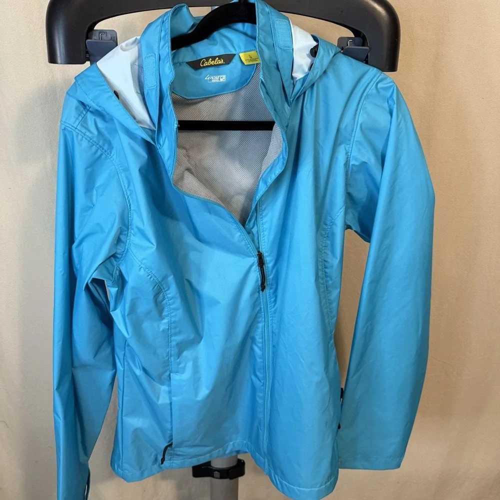 Cabela's 4most Repel Women's Blue Zip Hooded Windbreaker with Zip Pockets Size L